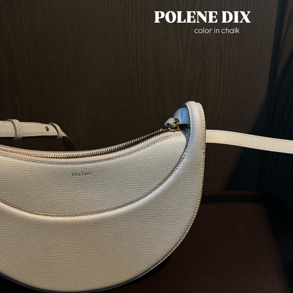 Polene Numero Dix Shoulder Bag - EDITION TEXTURED CHALK - Picture 1 of 10